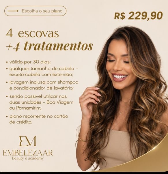4 escovas + 4 tratamentos por R$ 229,90